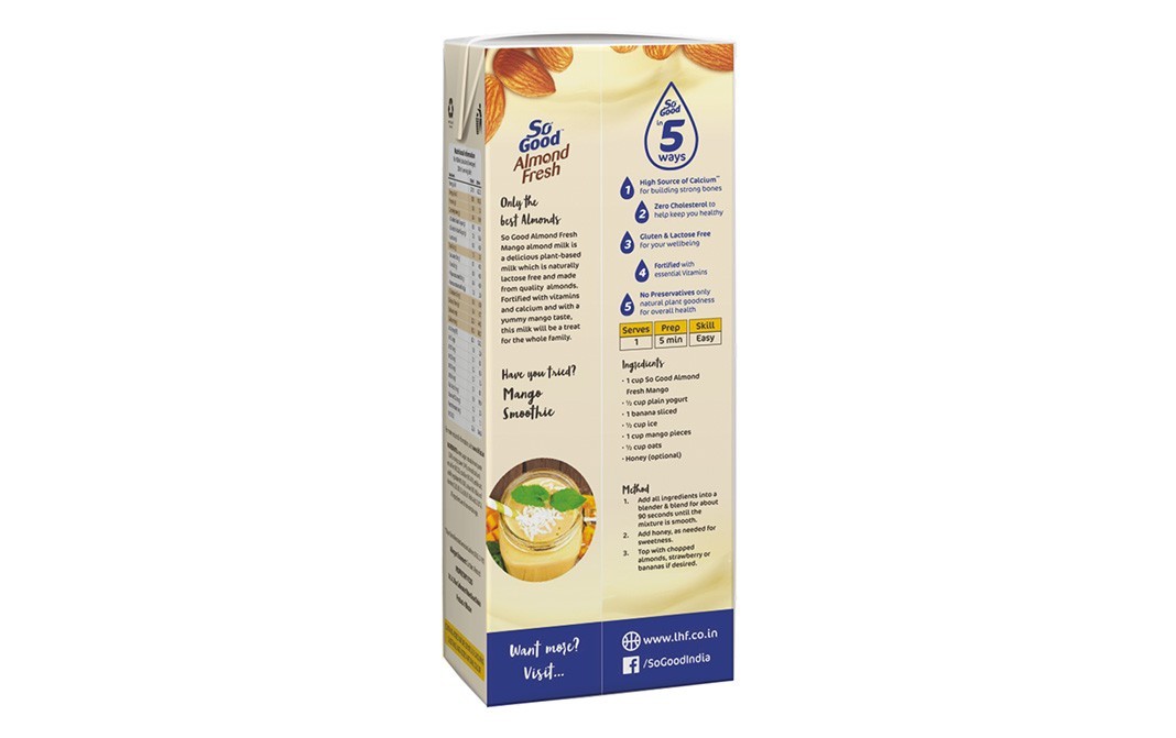 So Good Almond Fresh, Mango Flavour    Tetra Pack  200 millilitre